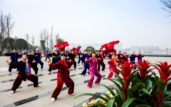 8 居民在雙流鳳翔公園晨煉 袁安虹 攝_副本.jpg