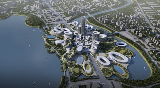 四川天府新區(qū)已成為成都向東向南發(fā)展的新核心。圖為天府新區(qū)獨(dú)角獸島一景（效果圖）.png