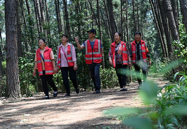 圖1  6月12日四川省內(nèi)江市東興區(qū)郭北鎮(zhèn)長(zhǎng)壩村，護(hù)林員在長(zhǎng)江森林公園常態(tài)化開展森林巡防。.JPG