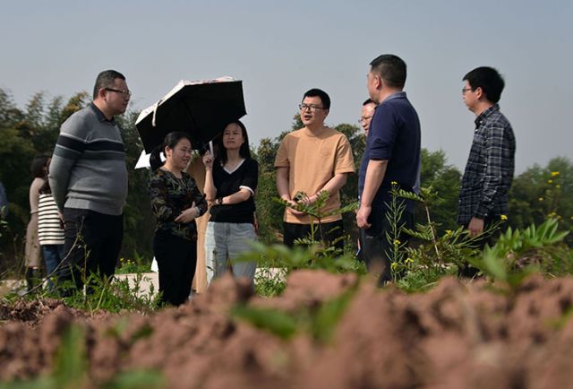 圖3  3月27日，四川省內江市東興區(qū)平坦鎮(zhèn)水梨村，成渝地區(qū)雙城經濟圈橋頭堡清平示范帶聯合黨委成員正在實地察看春耕生產和產業(yè)布局。.jpg